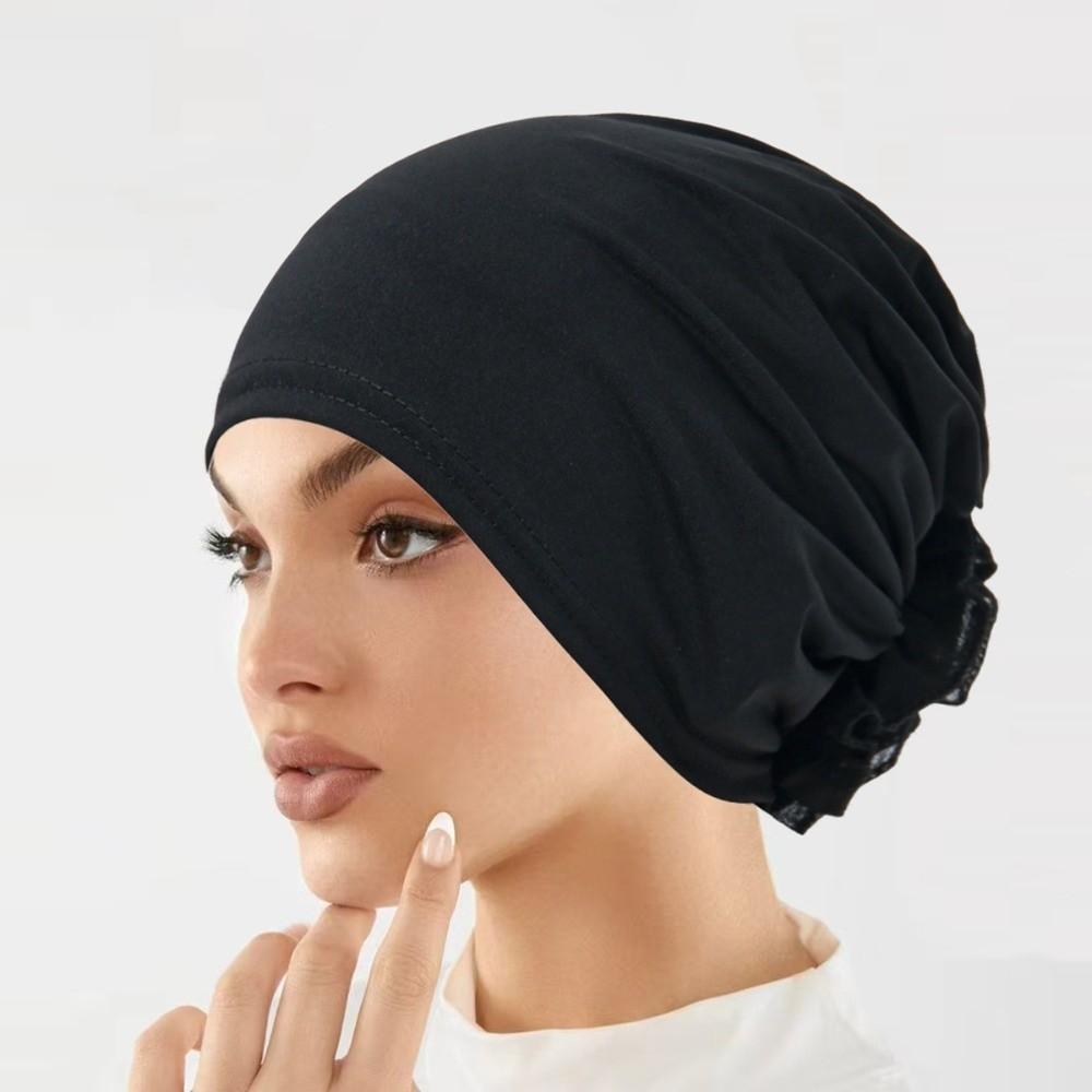 Wrap Style Flower Turban Hat Elastic Islamic Headband Fashion Hijab Caps Hair Loss