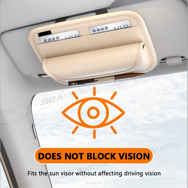 SEAMETAL Роскошный держатель для очков на козырек автомобиля Фланелевый внутренний футляр для очков с защитой от царапин Солнцезащитный козырек Сумка-органайзер для хранения в автомобиле