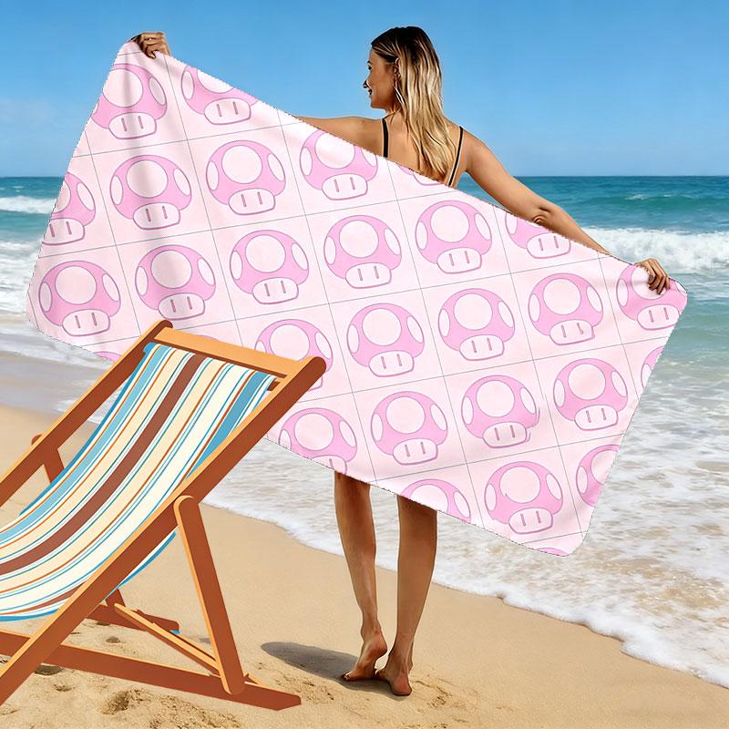 Toadette Print Beach Towel, Large Soft Quick Dry Towel for Beach Camping Swimming