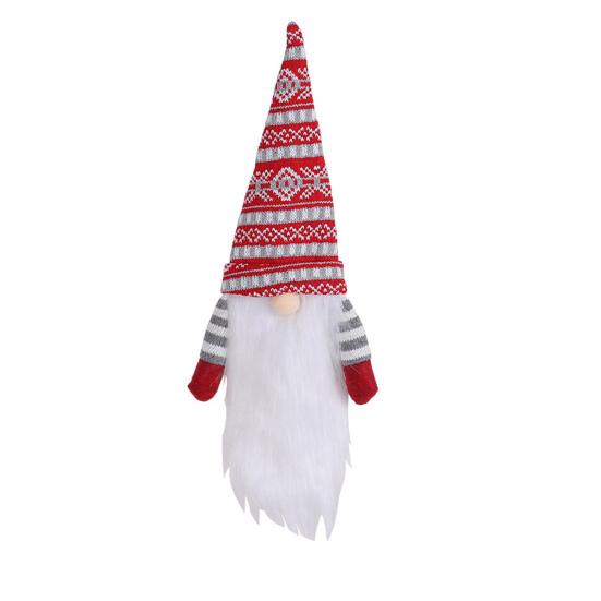 Christmas Wine Bottle Gnome Hat Topper Cute 3D Faceless Knitted Long Full Beard Handmade Xmas