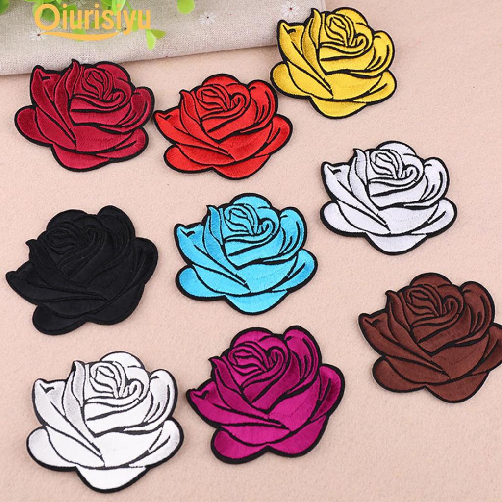 Rose Badge Iron On Patch Decoration Flower Hat Applique Accessory