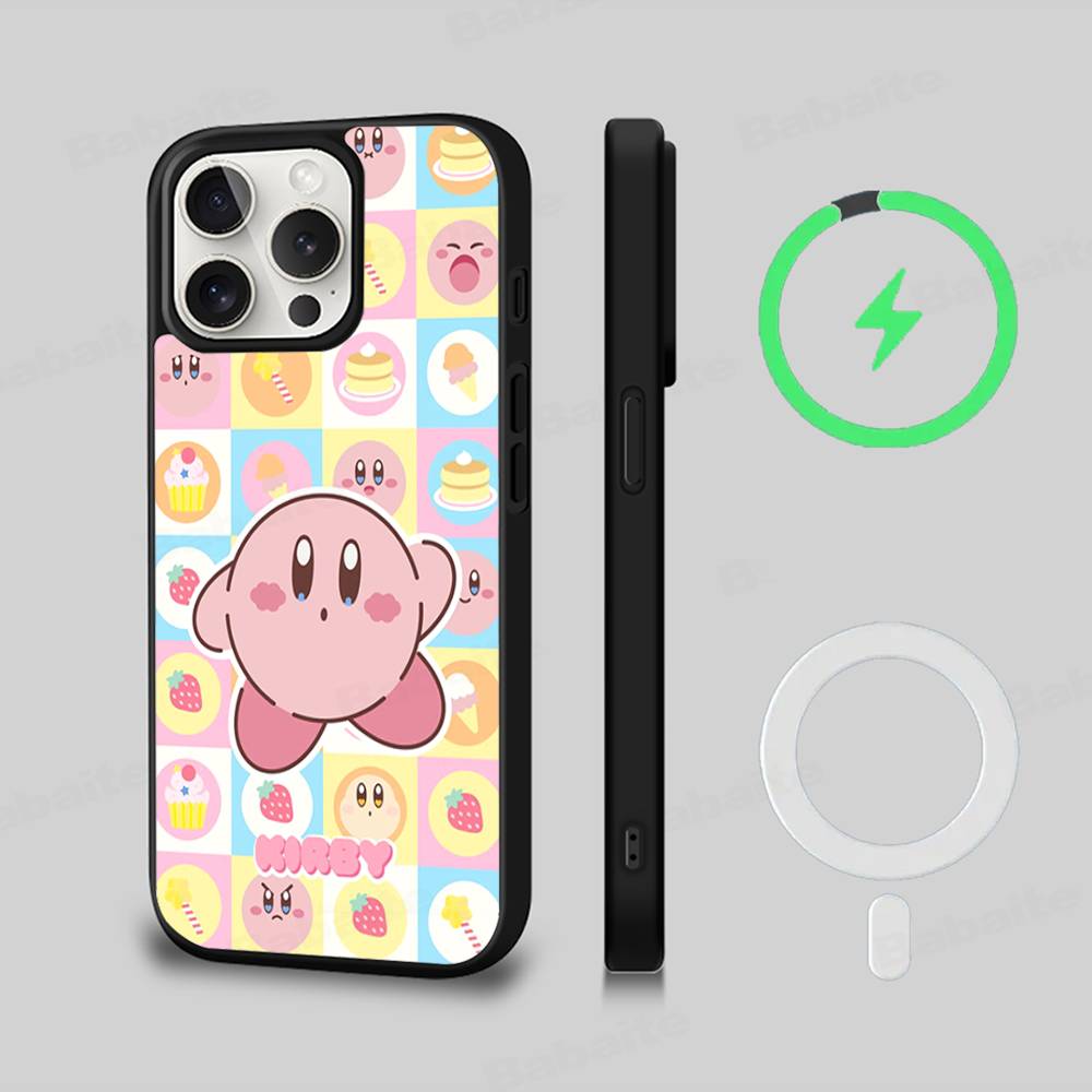 Звезды K-Kirby Прозрачный Для Magsafe Магнитный Беспроводной Чехол Для Телефона Для IPhone 11 12 13 14 15 16 17 Pro Max Plus Чехол