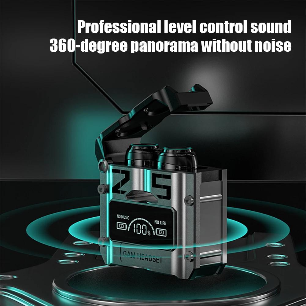 Наушники Bluetooth 5.3 Игровые гарнитуры с низкой задержкой Беспроводные наушники LED HiFi Стерео Спортивные наушники с шумоподавлением Сенсорное управление