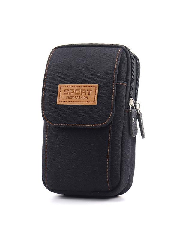 Мужская кожаная и холщовая многофункциональная поясная сумка для строительных площадок