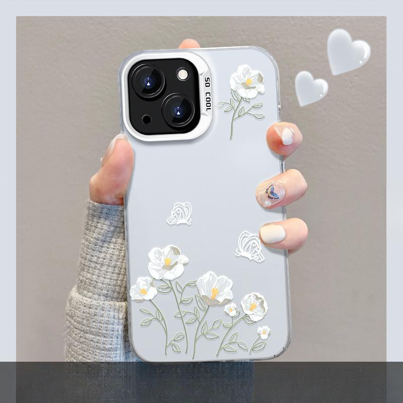 Подходит для Apple 15 Чехол для мобильного телефона Iphone14 Butterfly Bouquet Невидимый кронштейн 13pro Цвет серебристый матовый 12 Ниша 8