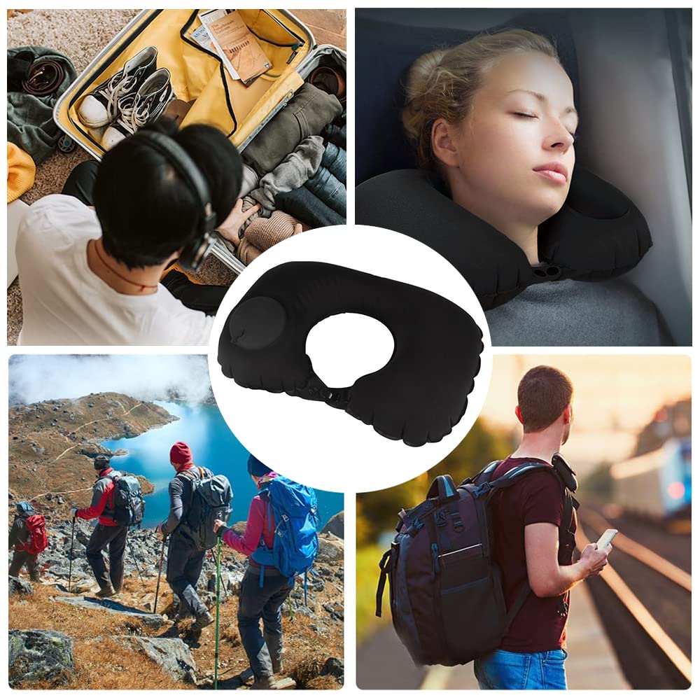 LIKENNY Neck Neck Air Manual Press Type For Air Convenient Travel Portable Pillow Pillow, U-Shaped Pillow, Pillow, Pillow, Inflatable, Travel,