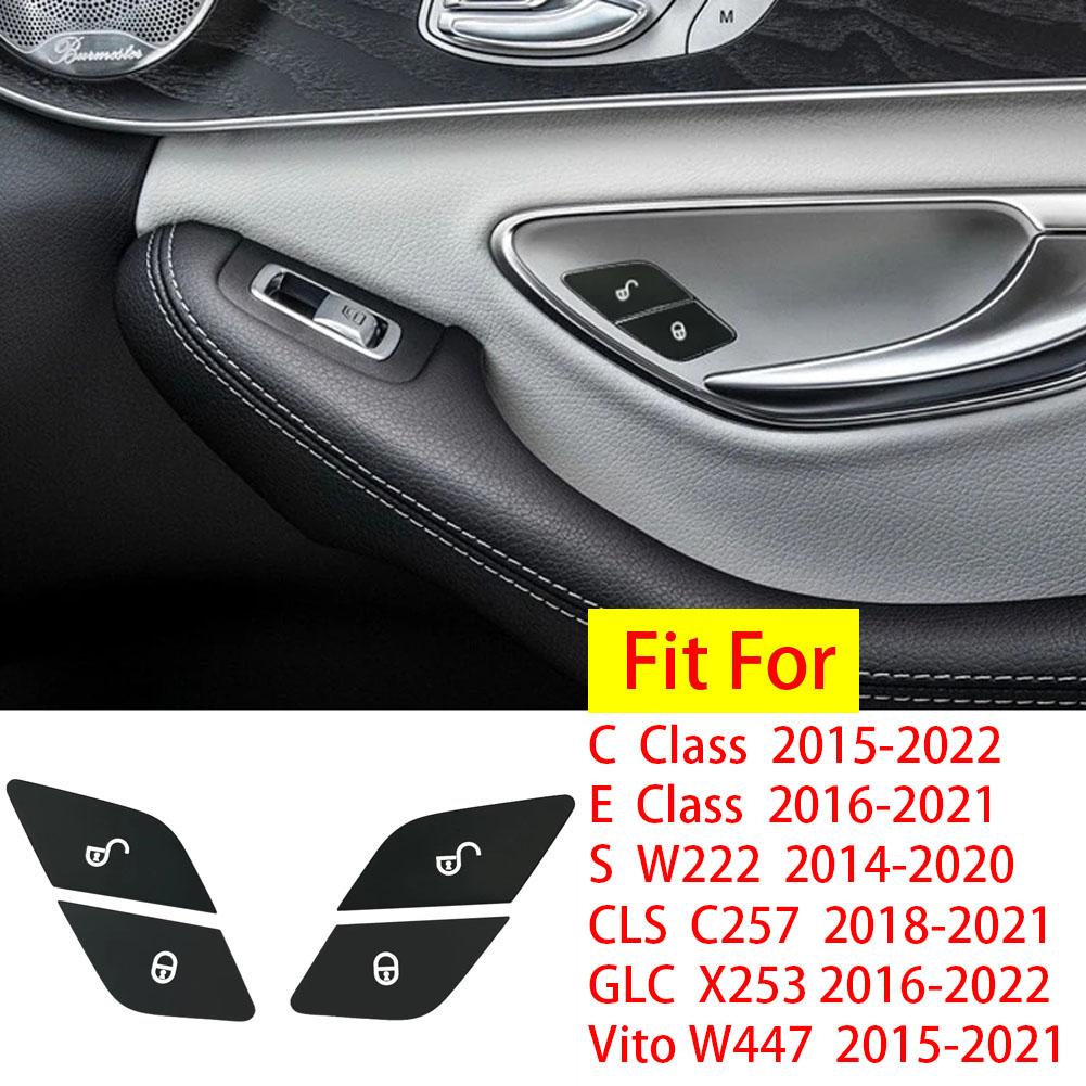 ABS автомобильный замок двери кнопки разблокировки крышки наклейки подходят для Mercedes Benz CE класс GLC W205 W213 X253 Vito W447 автоаксессуары