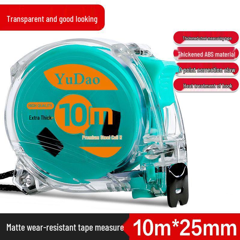 Высокоточная прочная рулетка, 3м / 5м / 10м, Утолщенный ударопрочный прозрачный корпус, стальная линейка.