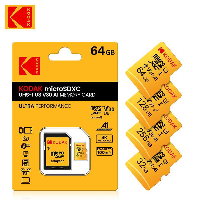 Карта памяти Kodak TF 256G U3 4K HD для автомобильных видеорегистраторов и мониторинга