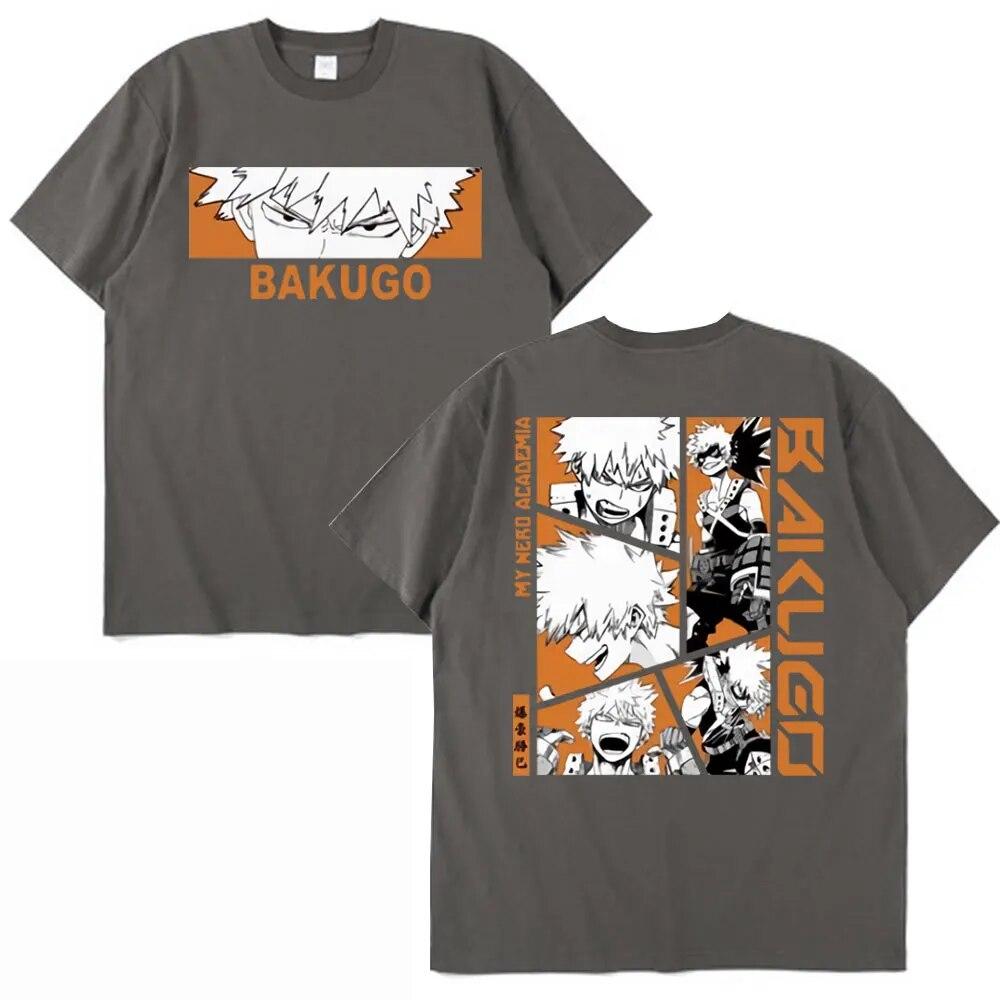 Футболка японского аниме My Hero Academia Bakugou Katsuki, футболка унисекс, женская футболка большого размера в стиле Харадзюку с коротким рукавом, уличная футболка