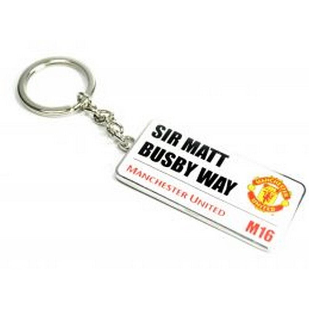 Manchester United FC Sir Matt Busby Way Street Sign Keyring