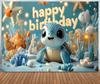 Cute Turtle Theme Birthday Banner Photography Background Blue Decorative Baby Shower Photo Studio Portrait Shooting Background