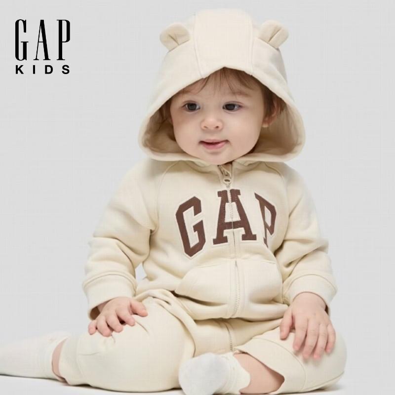 Gap Флисовый комбинезон для младенцев с капюшоном и ушками мишки