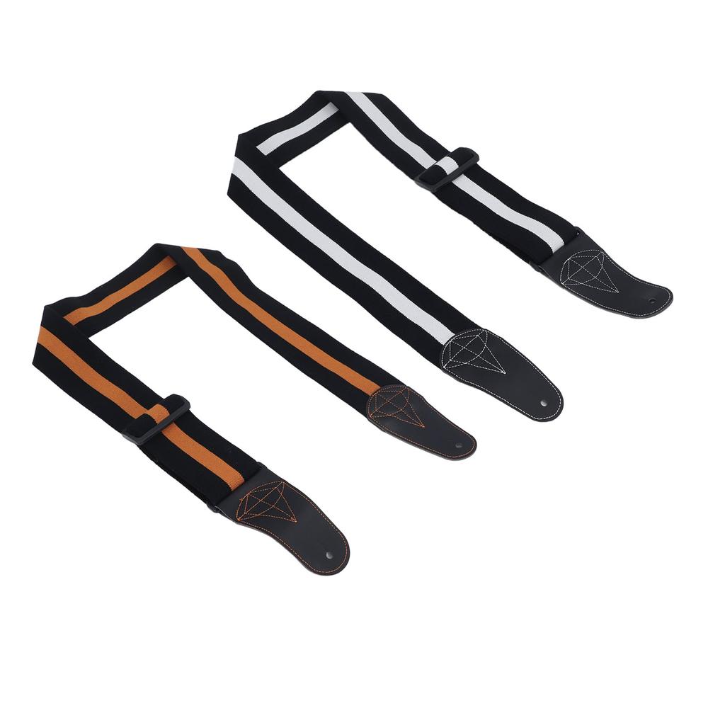 Acoustic Electric Guitar Strap Double Sided Universal Comfortable Stretch Cotton Microfiber Leather