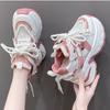 11CM Women Platform Sneakers Lace Up Sports Dad Shoes High Top Chunky Casual Shoes Woman Thick Bottom Mesh White Shoes