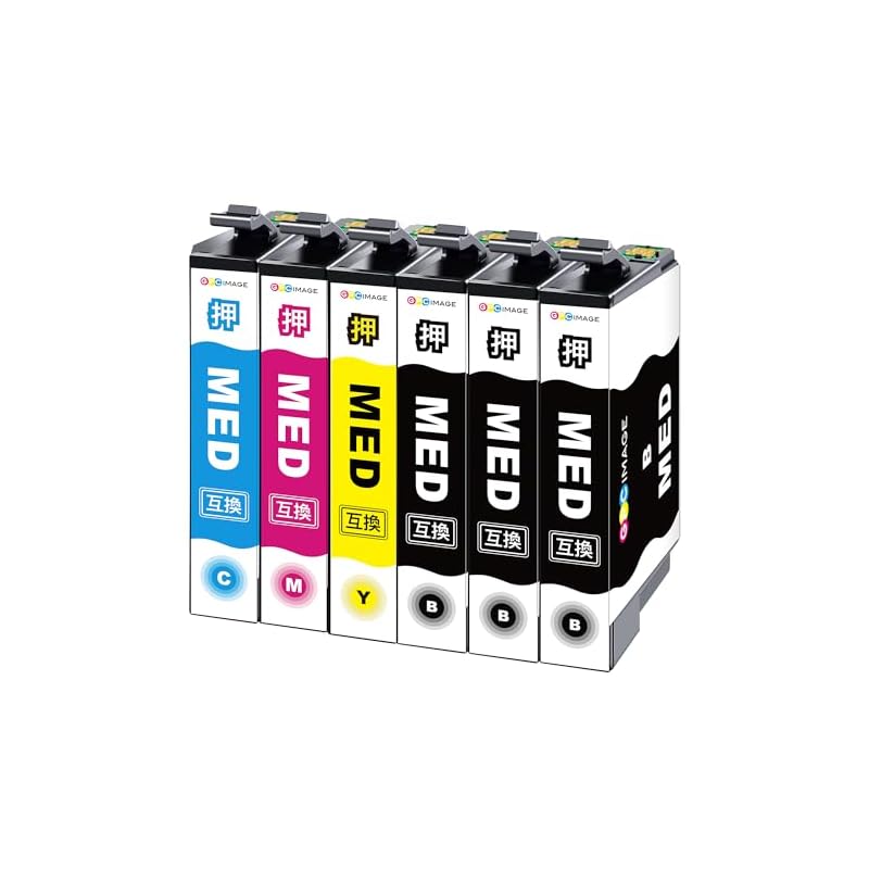[Новейший ЧИП] Чернила GPC Image MED-4CL для принтеров Epson - Совместимые с Epson MED 4 цвета + 2 черных картриджа, всего 6 картриджей. Совместимо с Epson
