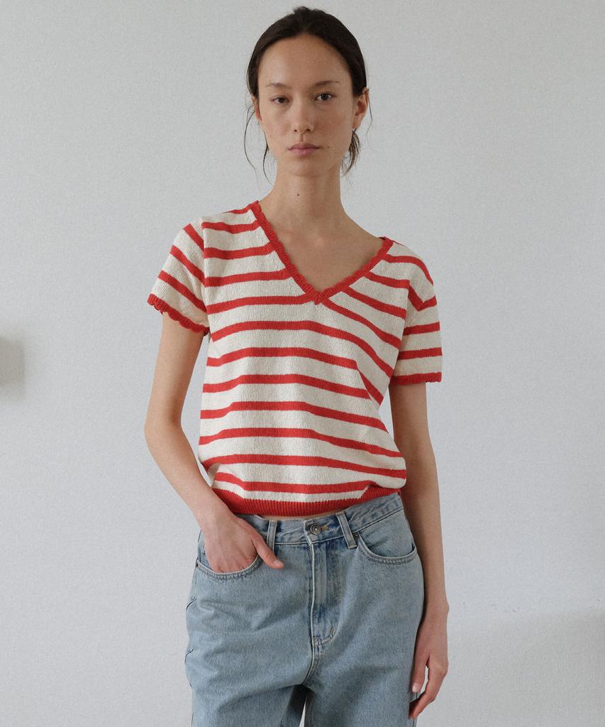 Вязаный свитер Sienneu Hope Stripe (красный)