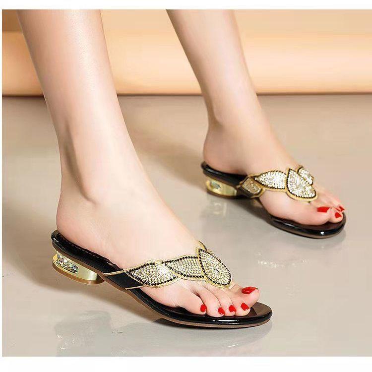 WTEMPO Женская обувь со стразами, сандалии, женские шлепанцы с мягкой кожаной подошвой, пляжная обувь корейской версии