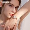 Женские кварцевые часы Mok Ga высокого класса с кристаллами и римскими цифрами - Повседневные модные наручные часы в корейском стиле