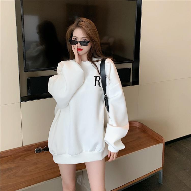 Women Letter Printed Hooded Sweatshirt Ladies Long Sleeve Loose Casual Pullover Hoodies for Autumn and Winter
