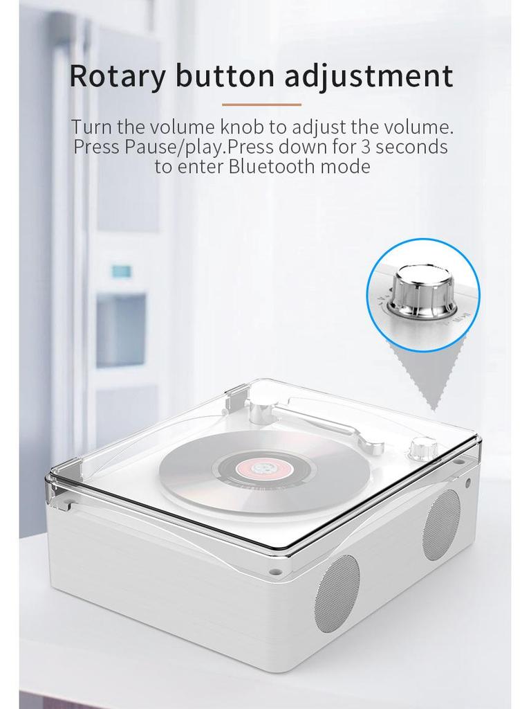 Ретро CD-плеер и колонка Bluetooth - Портативный, для дома и в подарок на день рождения