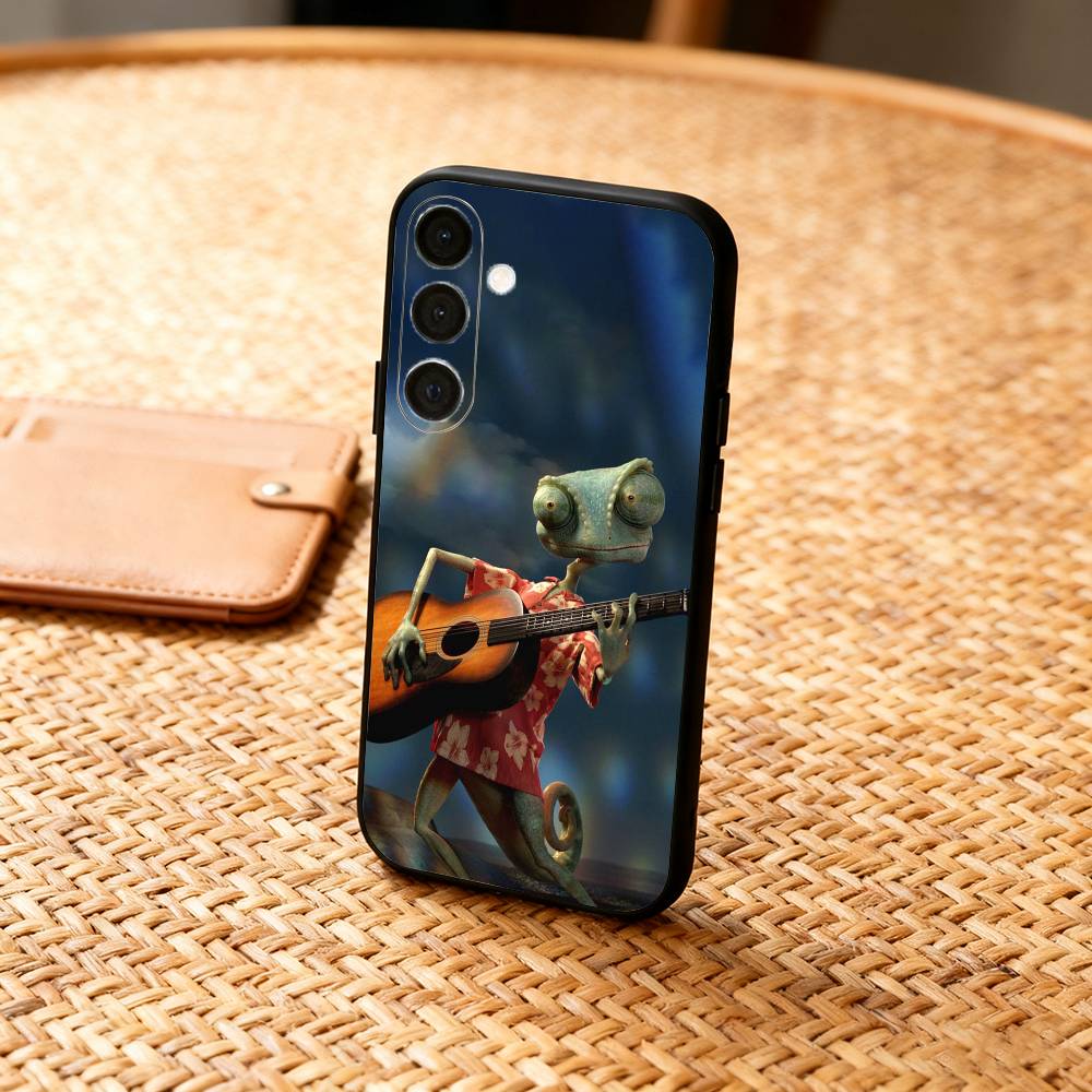 1pc Cowboy Hat Lizard Desert Cartoon Phone Case For Samsung A73,72,71,A52,51,40,41,A22,A32,31,A13, Soft Black Shell