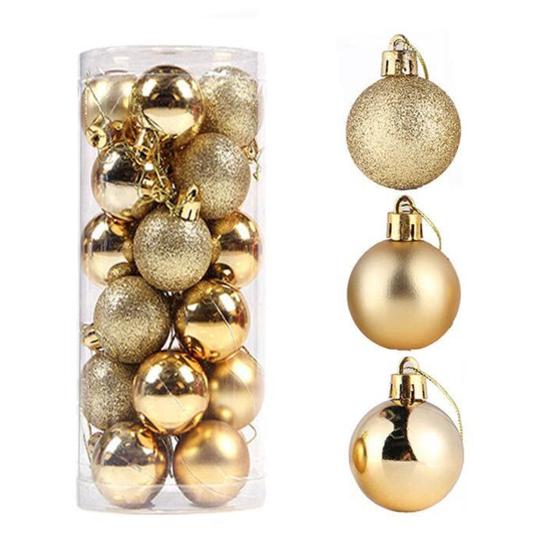 24Pcs Christmas Ball Create Atmosphere Ornaments Eye-catching Xmas Decoration Festive Beautiful Christmas Balls