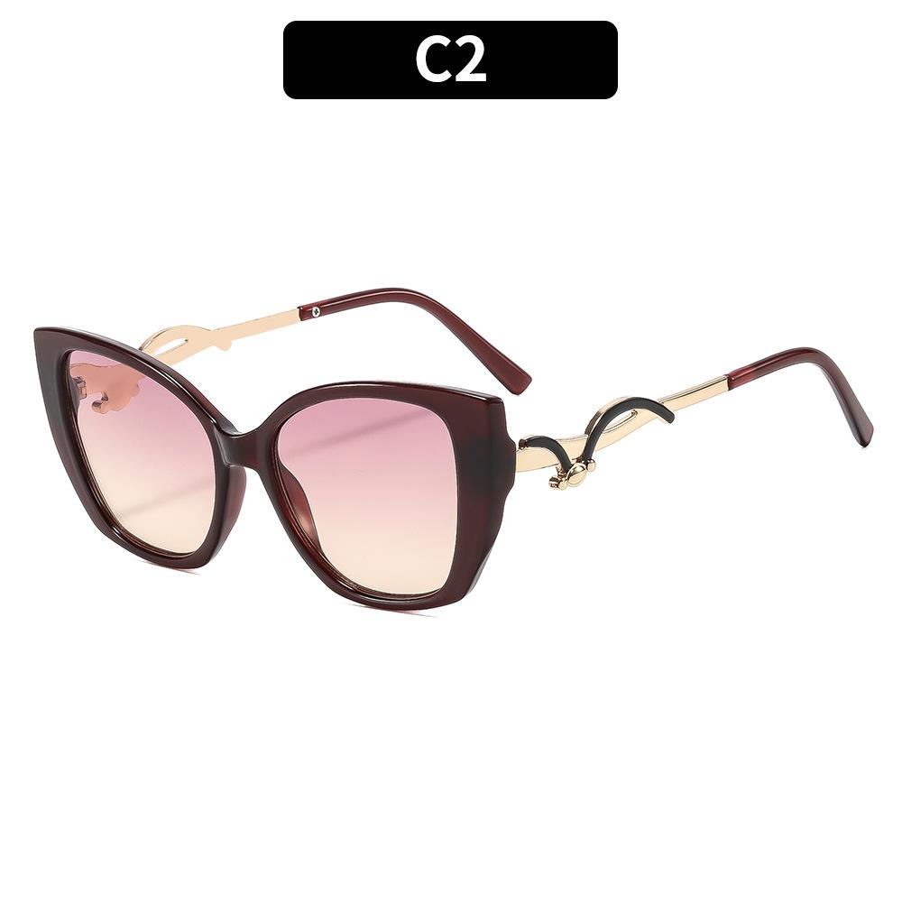 European and American fashion personality cat eye large frame sunglasses high sense casual trend versatile sunglasses Internet celebrity glasses