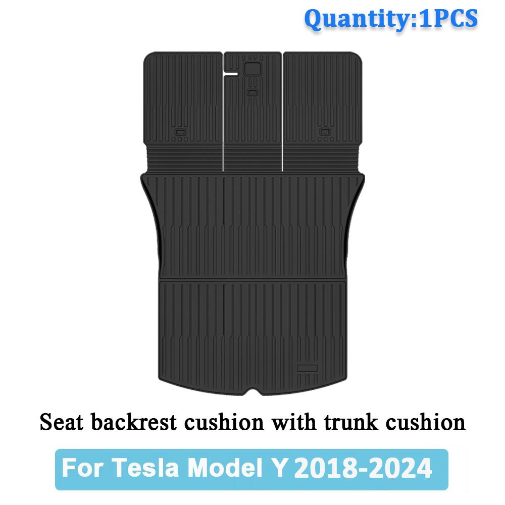 Car Trunk Mat For Tesla Model Y 2020 2021 2022 2023 2024 TPE Floor Mats & Cargo Liner All Weather Trunk Mats Floor Liner Mat