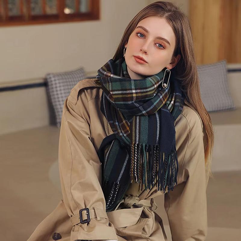 Winter Female Lattice Imitation Cashmere Scarf Autumn and Winter Thick Fashion Warm Wild Scarf Shawl Female Poncho Stoles