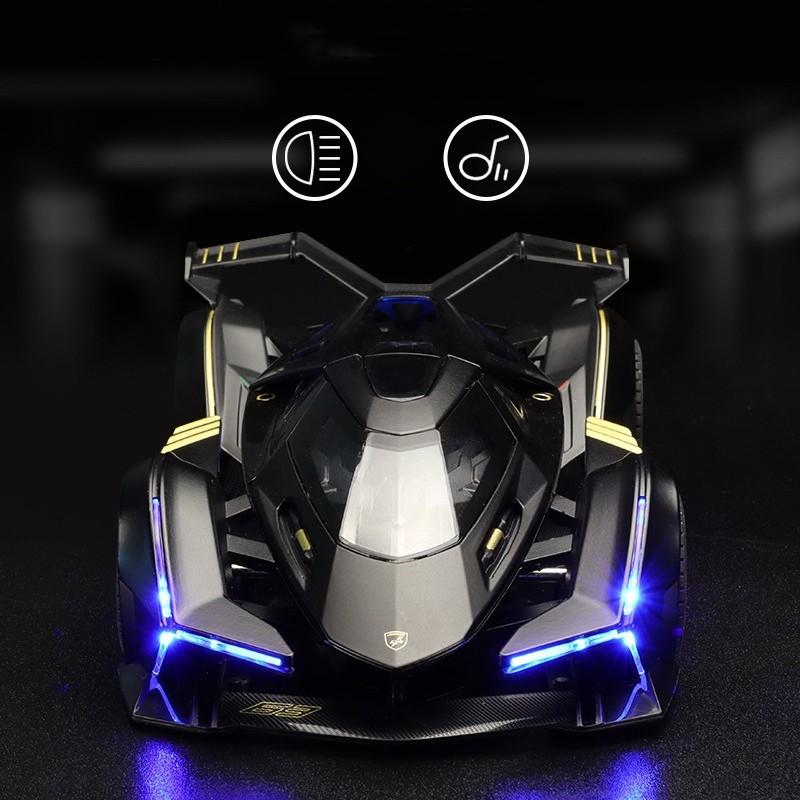 1/22 Lamborghini V12 GT Alloy Miniature Car Model Diecast Metal Scale Car Sound and Light Collection Children Toy Car Vehicles Gift