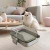 Cat Litter Box Tray Cats Litter Pan Splashproof Cats Potty Toilet Semi Closed Heighten Cat Sand Box Open Top Pet Litter Tray