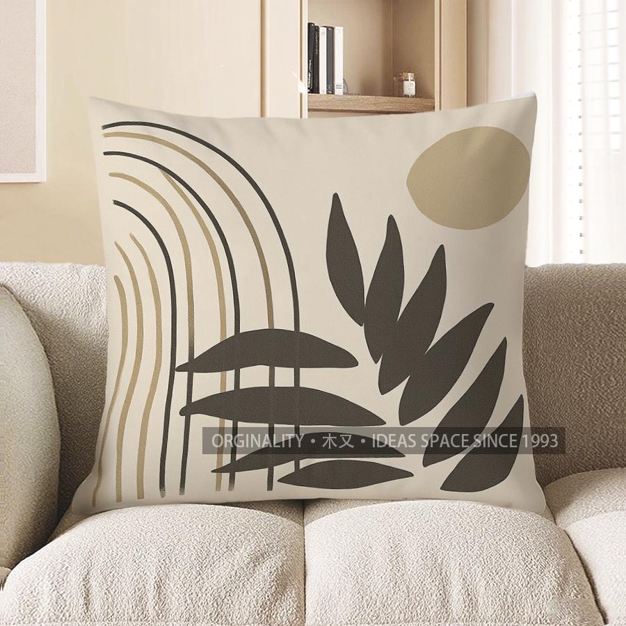 Домашний Декор Минималистичный Черный Узор с Листьями Декоративная Подушка Чехол для Подушки Подходит для Дивана Спальни Автомобиля Чехол на Подушку