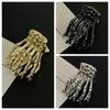 Zinc Zinc Zinc Alloy Skeleton Hand Hair Claw Hollow Metal Hair Claw Simple Ghost Paw Hair Claw  Girl