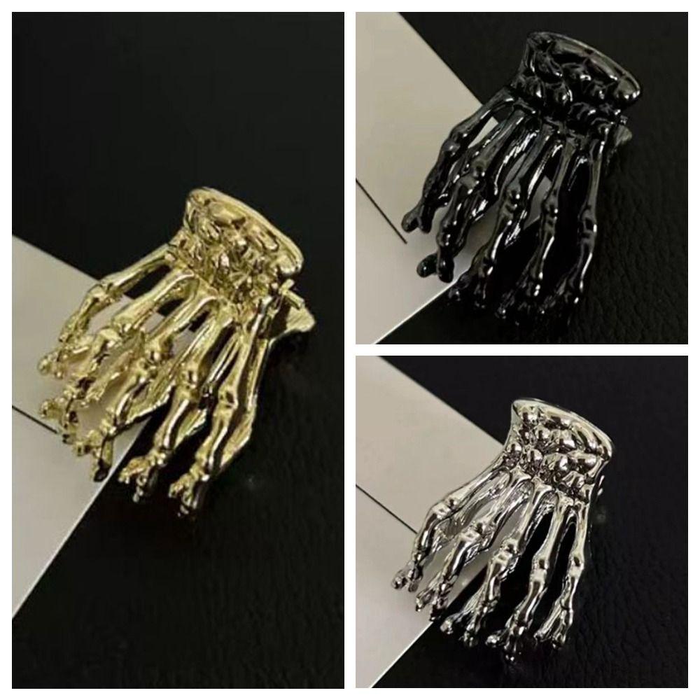 Zinc Zinc Zinc Alloy Skeleton Hand Hair Claw Hollow Metal Hair Claw Simple Ghost Paw Hair Claw  Girl