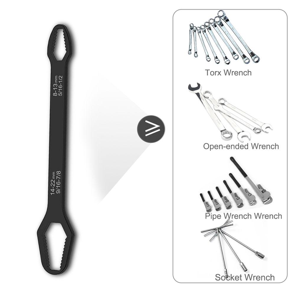 1 шт. Двусторонний многофункциональный универсальный гаечный ключ, универсальный гаечный ключ, 3-17 мм, самозатягивающийся ленивый гаечный ключ, инструменты для ремонта, хром-ванадиевая сталь, многофункциональный