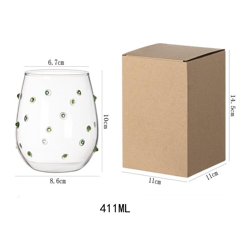 Borosilicate Glass Cups with Irregular Dots Textured Bump Tumbler Clear Glass Drinkware for Water Juice Milk Coffee Latte Mug