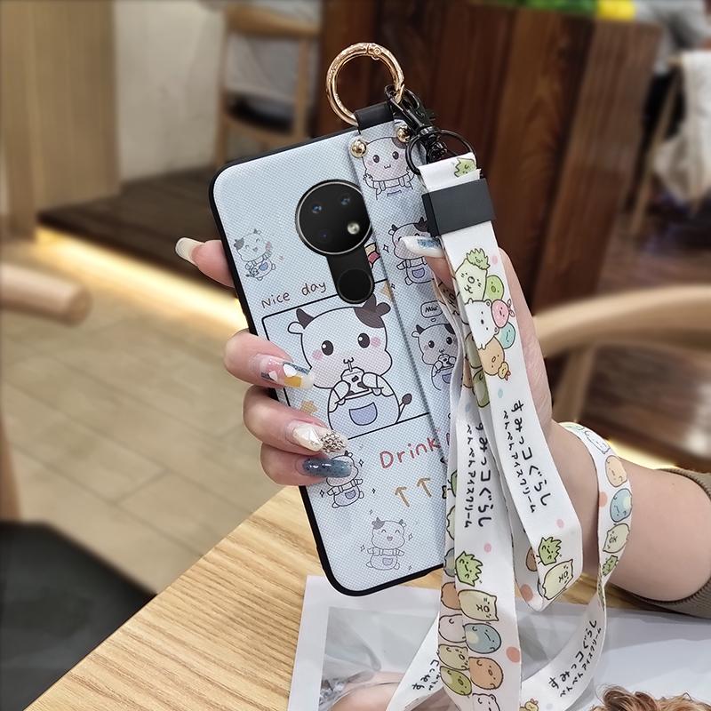 Lanyard Back Cover Phone Case For Nokia 6.2/7.2 Waterproof Anti-dust Silicone Fashion Design Soft Case Dirt-resistant