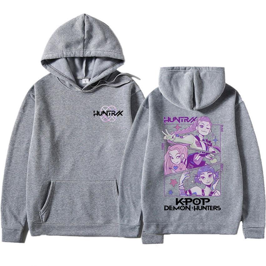 Худи Охотники на демонов K-Pop Мужские Пуловеры Harajuku Топы Свитшоты Streetwear Аниме Мода Повседневные Худи Подростки