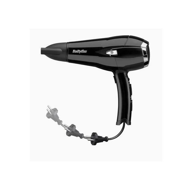 Hair Dryer BaByliss D374DE Cordkeeper 2000 Black/silver