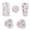 5pcs DIY Lovely Shell Starfish Conch Silicone Chocolate Mold Fish Mermaid Tail Fondant Cake Decorating Tools Clay Resin Art Moulds