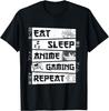 Eat Sleep Anime Gaming Repeat Kawaii Otaku Anime Unisexga  Custom Printed Graphic T Shirts Customizable Graphic Loose Soft TShirts