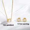 D Color 2ct Emerald Cut Genuine Moissanite Necklace for Women Colorless Luxury Wedding Jewelry 925 Sterling Silver Pendant GRA