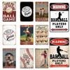 Baseball Metal Sign Warning Baseball Players Only All Others Will Be Struck Out Sign for Boys Bedroom Wall Decor 8x12 Inch