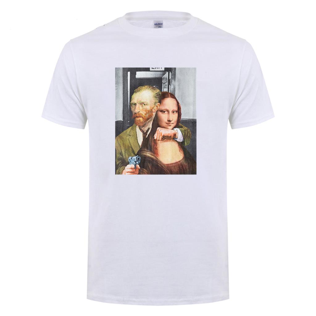 New Novelty Punk Unisex Gunner Mona Lisa T Shirts TShirt Hip Hop Skateboard Street TShirts Tee Top Funny
