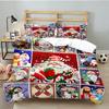 Santa Snowman Friendship Bedding Set 3pcs, High Quality Bedding Set Including 1pc Duvet Cover And 2pcs Pillowcases for Bedroom, Dormitory Gift