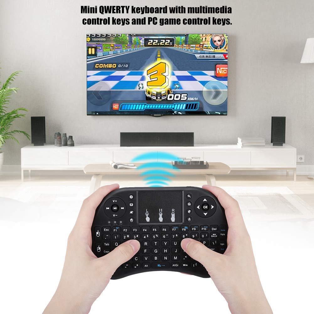 Mini I8 Wireless Keyboard with Touchpad for Smart TV PC, 2.4GHz, 92 Keys, Multimedia Control Keys, Auto SleepWake