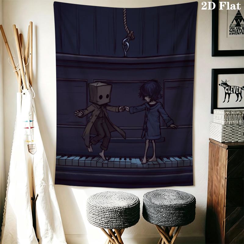 Little Nightmares Настенный Гобелен Эстетичный Настенный Подвес Печатная Тканевая Покрывало Декоративные Гобелены для Спальни Гостиной Домашний Декор