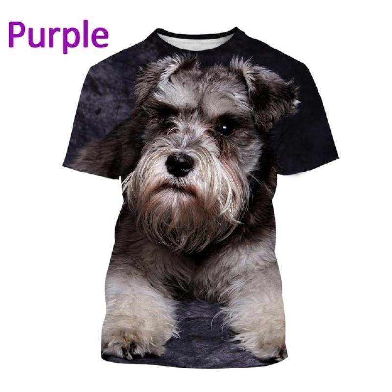 Уличная футболка в стиле Харадзюку с животным принтом, топ «Шнауцер Щенок», 3D футболка для мужчин и женщин, повседневная футболка с милой собакой