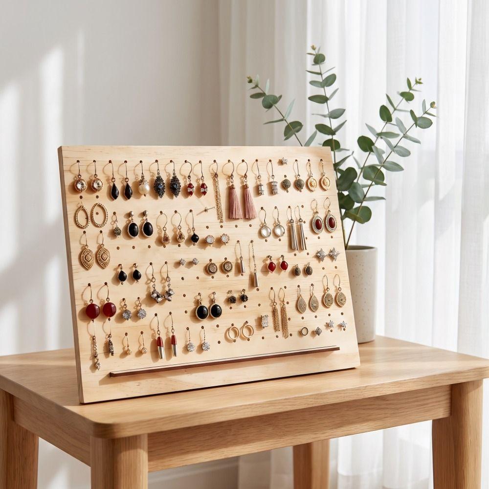 Porous Earring Holder With Base Earring Stand Ornaments Jewelry Display Board Home